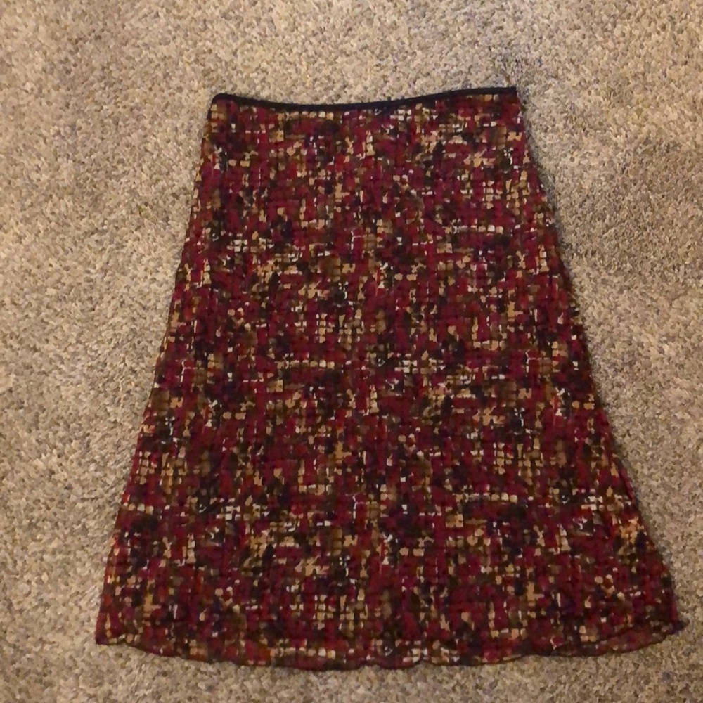 Knee length or just below skirt